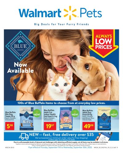 Walmart Pets Flyer September 17 to 30