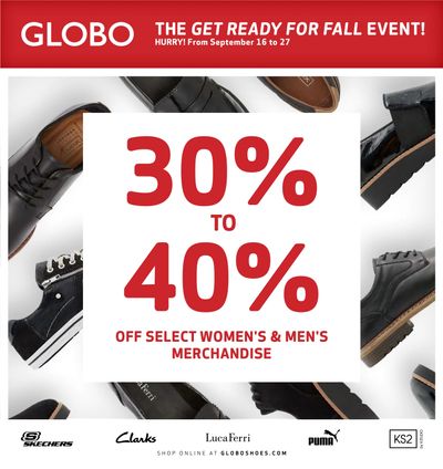 Globo Shoes Flyer September 16 to 27