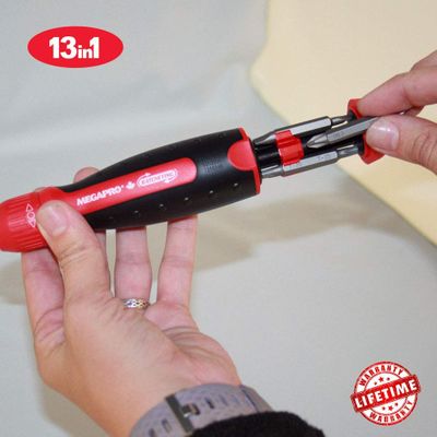 Megapro 211R2C36RD-C 13-in-1 Ratcheting Driver, Red on Sale for $ 34.26 (Save $ 6.24) at Amazon Canada